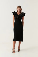 Transcendent Ruffle Midi Dress