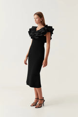 Transcendent Ruffle Midi Dress