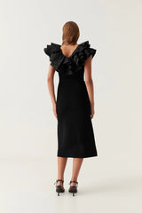 Transcendent Ruffle Midi Dress