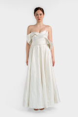 Satin Off Shoulder Gown