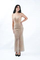 Sheer Sequin Gown