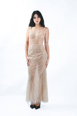 Sheer Sequin Gown