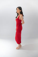 Bodycon Midi Dress with Waist Tie