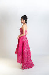 Custom High Low Strapless Tulle Gown