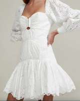 Corset Ruffled Eyelet Mini Dress