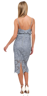 Purple Lace Dress with Embroidered Flowers