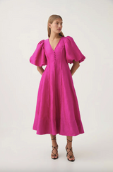 Dusk Puff Sleeve Midi Dress