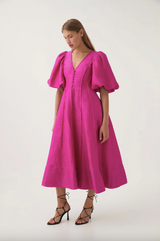 Dusk Puff Sleeve Midi Dress