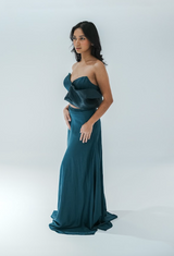 Satin Corset Terno with Drape
