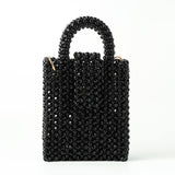 Tall Bead Flap with Chain (Black)