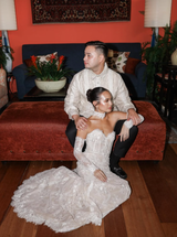Sweetheart Neckline Fitted Embellished Wedding Gown