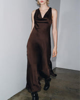 Cowl Neck Satin Dress