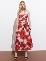 Poppy Strapless Top and Midi Skirt Set