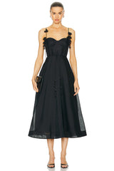 Black Wonderland Midi Corset Dress