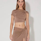 Raven Twist Top and Skirt Set