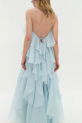 Silver Blue Pandorea Layered Maxi Dress