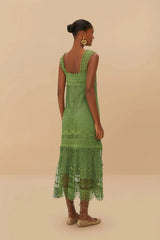 Green Nautical Guipure Maxi Dress
