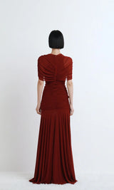 One Shoulder Ruched Gown