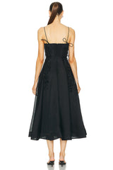 Black Wonderland Midi Corset Dress