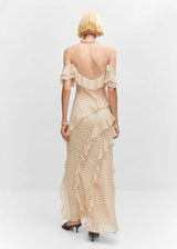 Polka Dot Ruffle Maxi Dress