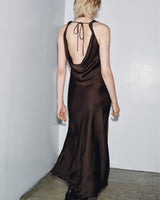 Cowl Neck Satin Dress