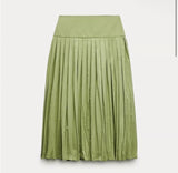 Pleated Yoke Cotton Skirt