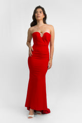 Custom Red Strapless Gown