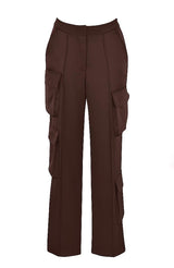 Daria Satin Straight Leg Cargo Trousers