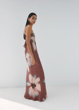 Strapless Floral Dress with Low Back Detail