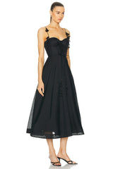 Black Wonderland Midi Corset Dress