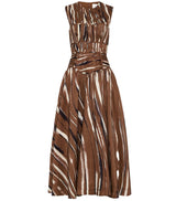 Gabrielle Striped Pleated Dress