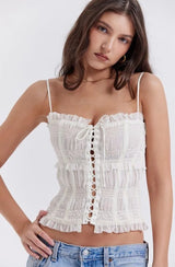 Lula Ivory Sequin Pleat Corset