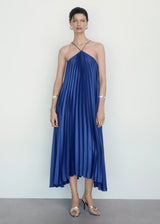 Pleated Halter Neck Dress