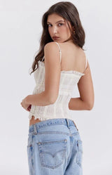 Lula Ivory Sequin Pleat Corset