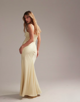 Bridesmaid Satin Square Neck Maxi Dress