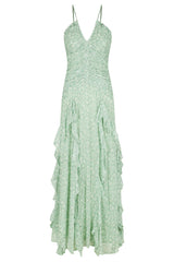 Aurore Ruched Frill Maxi Dress