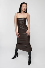 Faux Leather Midi Dress