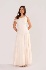 Ophelia Drop Shoulder Pleated Maxi Dress