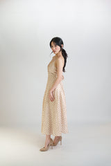 White Polka-Dot Bow Back Gown