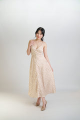 White Polka-Dot Bow Back Gown