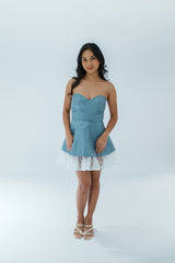 Strapless Sweatheart Neckline Cocktail Dress with Lace Hem