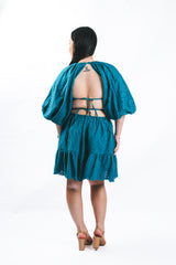 Chambray Eyelet Mini Dress