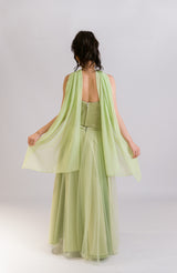 Two Piece Set Satin Corset and American Tulle Skirt