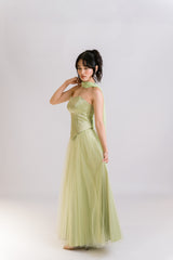 Two Piece Set Satin Corset and American Tulle Skirt