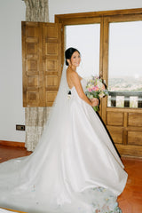 Satin Strapless Heart Neckline Wedding Gown