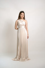 Allyna One Shoulder Pleated Corset Dress