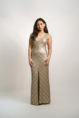 Sequin Gown with Back Cutout