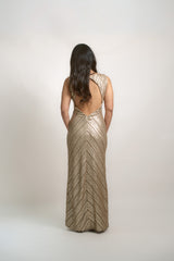 Sequin Gown with Back Cutout