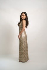 Sequin Gown with Back Cutout