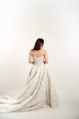 Strapless Lace Embroidered Wedding Ball Gown